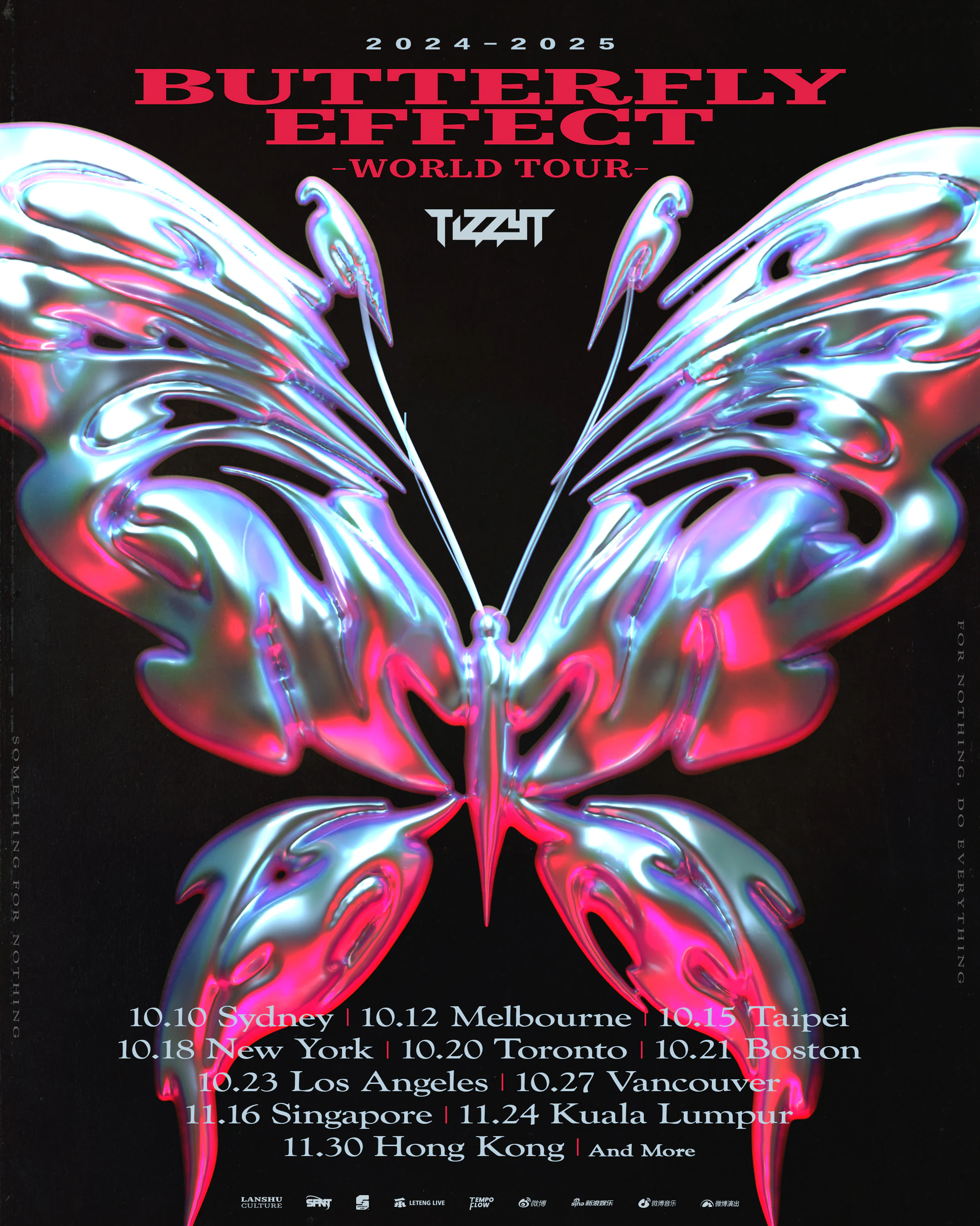 TizzyT 2024–2025 BUTTERFLY EFFECT World Tour official campaign artwork